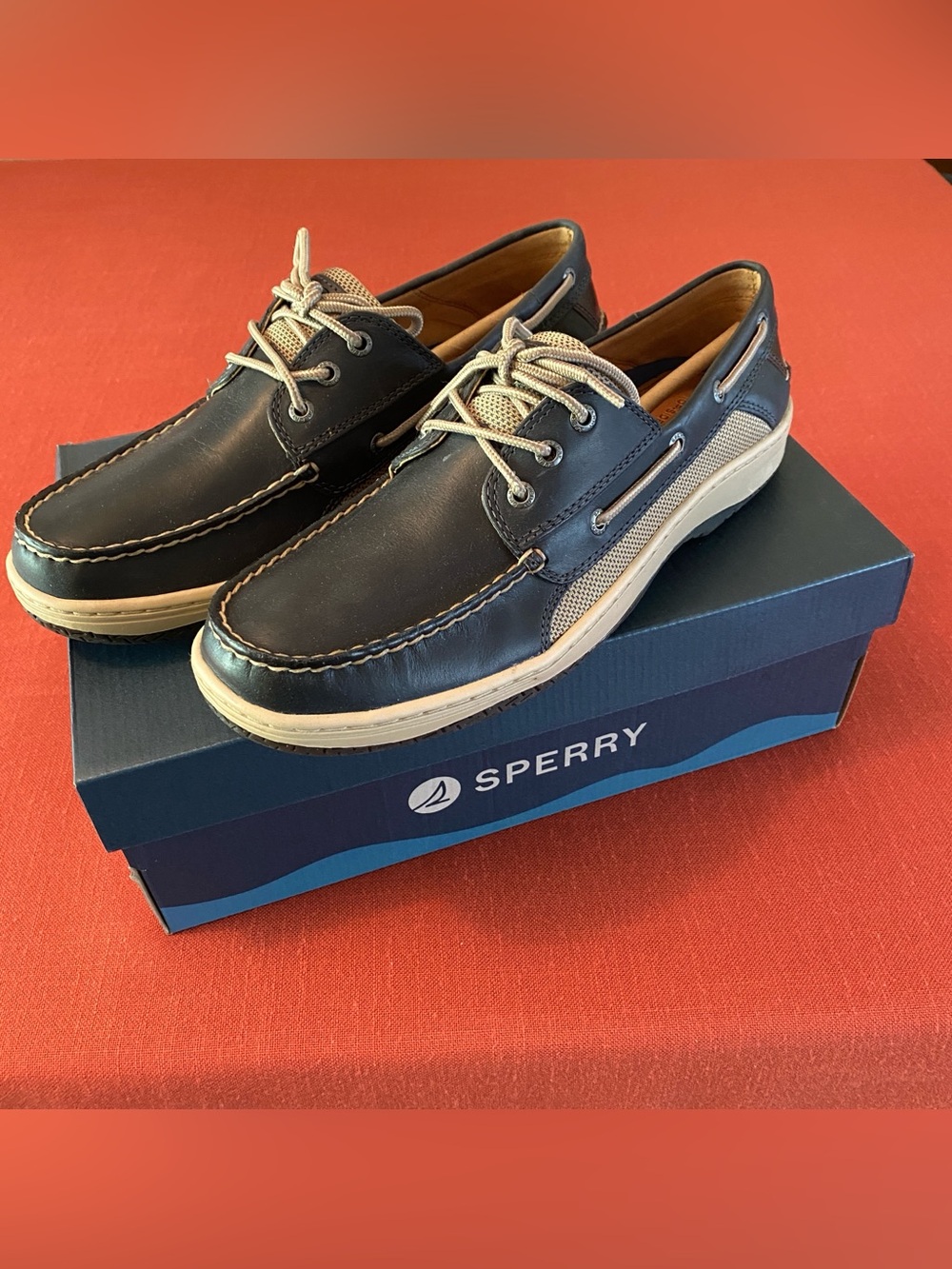 Sperry Billfish 3-Eye Pull-up Boat Shoes Navy Men’s Size US 12M